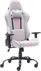 NEWSKILL Kitsune V2 Breathable Fabric Gaming Chair, Lumbar and Cervical Cushions Included, 180 Recliner, Supports up to 300 lbs, Pink