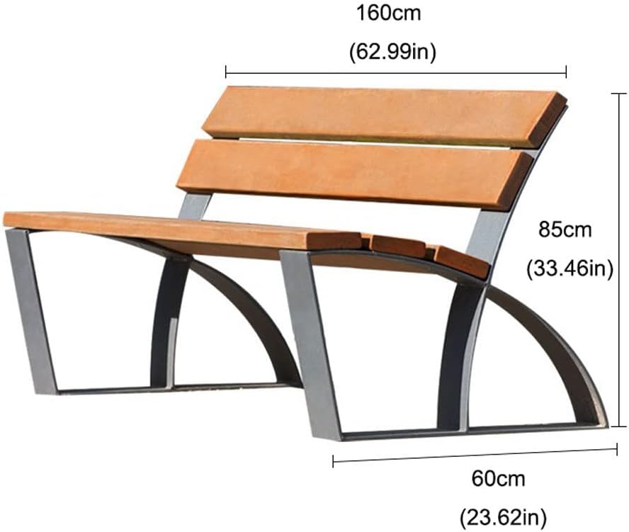 Patio Benches for Outdoors Creative Outdoor Bench Park Chair Square Galvanized Sheet Seat Community Landscape Leisure Garden Benches for Outdoors
