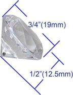 WELMATCH Clear Acrylic Diamond Vase Fillers 2 Pounds - 500 pcs 3/4 Inch Wedding Party Event Banquet Birthday Decoration Crystals Gem Table Scatters (Clear 500 pcs)