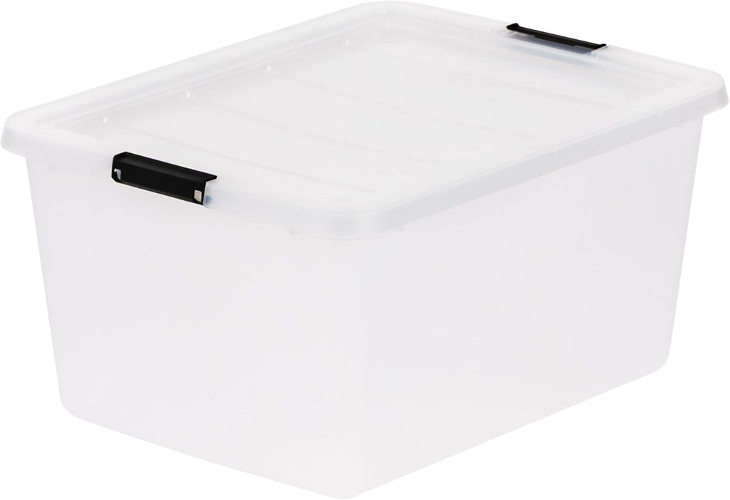 IRIS USA 6-Pack High-Capacity Clip Box with Latching Lids, 32 Quart Craft Storage Bins, Art & Writing Supply Containers for Home, Office & Classroom Organization