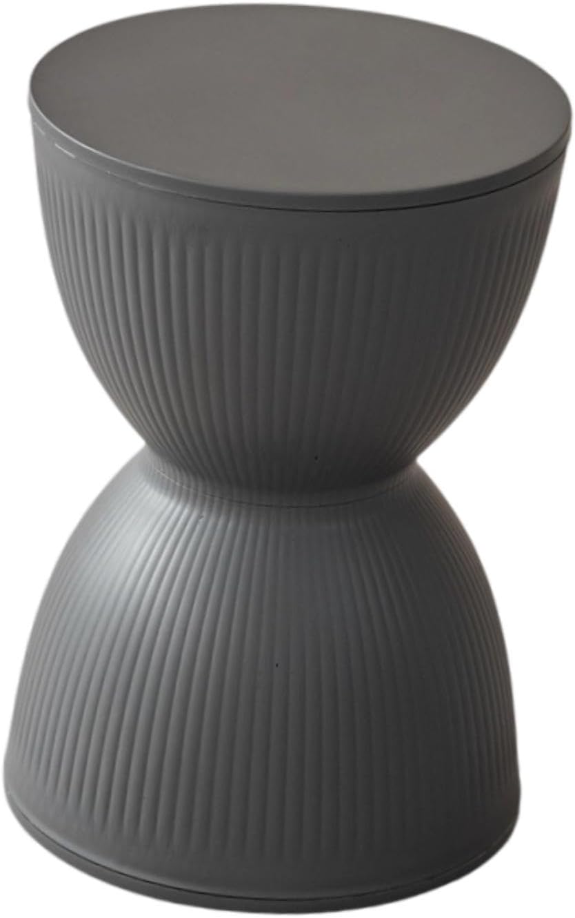 Round Foot Stool Footstool Sitting Change Shoe Stool for Home Bedroom Bedside Nursery, Gray