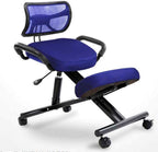 Ergonomic Kneeling Chair,Better Posture Rocking Stool,Ergonomic Office Desk Chairs,Posture Correcting for Bad Backs,Height Adjustable and Rotatable,for & Home (Blue Net)