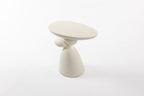 Lucky Stone End Table, Fiberglass Side Table, Modern Minimalist Corner Table, Coffee Table with Decoration, Home Decor for Living Room, Bedroom, Guestroom (Milk White)