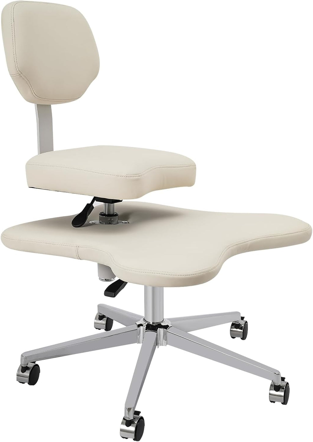 Cross Legged Office Chair, Ergonomic Criss Cross Desk Chair, Meditation Chair with Wheels, Height Adjustable Seat with Back Support