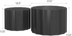 Nesting Coffee Table Set of 2, Modern Round Coffee Table with Non-Slip Feet, Wooden Circle Accent Tables for Small Spaces, Side End Table for Living Room, Bedroom, Balcony, Office, Black