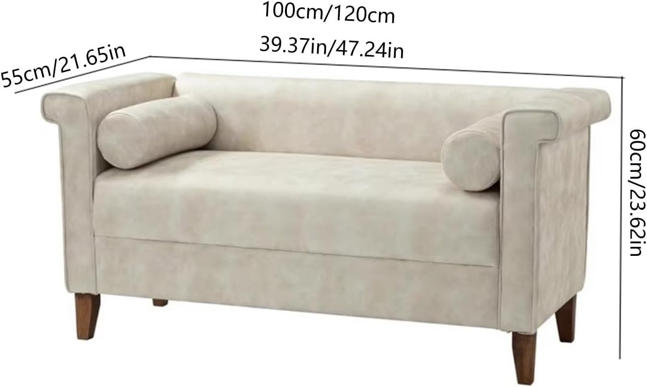 Modern Cloth End of Bed Bench for Bedroom,Upholstered Storage Ottoman with Arms Tufted Entryway Entryway(100 * 55 * 60cm)