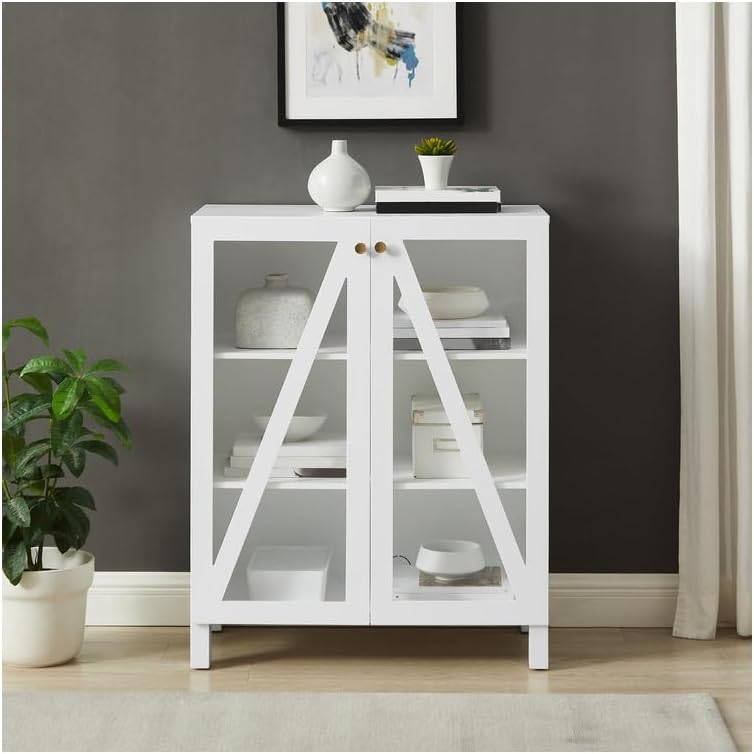 HomeStock Stackable Pantry Cabinet - Kitchen Storage Organizer - 16" D x 60.5" W x 38" H - White