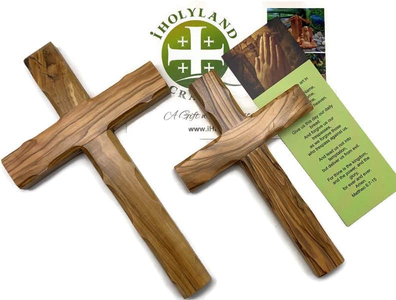 Olive Wood Wall Cross from Bethlehem, Wall Hanging Wooden Cross, confirmation cross gift, Baptism Gifts, Holy Wall cross, Hand Made religious décor Cross From the Holy Land (Medium Cross 6.2" x 4.2")