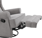 Oxford Baby Teegan Upholstered Glider Recliner Rocking Chair 360° Swivel for Nursery and Living Room - Gray