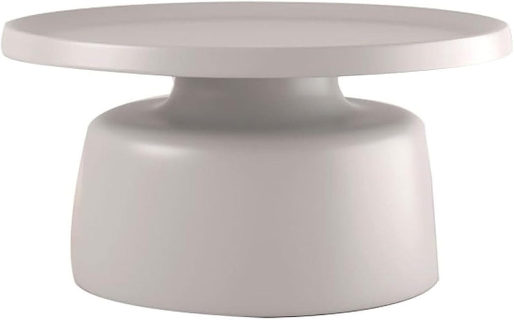 Multicolor Round Coffee Table for Living Room Sofa Side Table and Balcony Accent Curved Edge Design Bottom Shelf Multi Scenario Use(Gray,70x40x45cm)