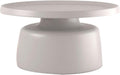 Multicolor Round Coffee Table for Living Room Sofa Side Table and Balcony Accent Curved Edge Design Bottom Shelf Multi Scenario Use(Gray,70x40x45cm)