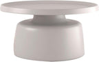 Multicolor Round Coffee Table for Living Room Sofa Side Table and Balcony Accent Curved Edge Design Bottom Shelf Multi Scenario Use(Gray,70x40x45cm)