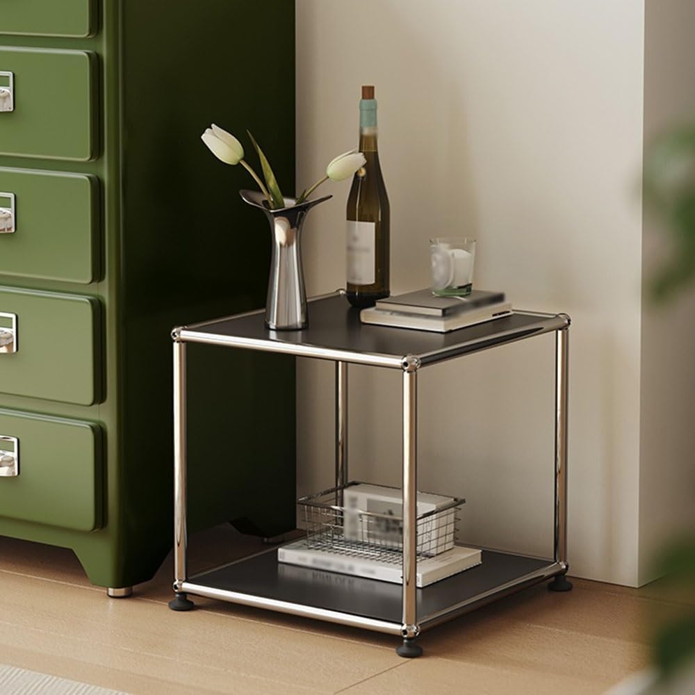 Table Modular Sofa Side Table Arbitrarily Spliced Storage Modern Minimalist Living Room Cabinet Coffee Table(White,Small)