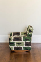 direfly Personalized Child's Upholstered Rocking Chair/Chair - Dinosaurs Green/Brown