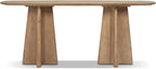 Jennifer Taylor Home Clarence 72" Reclaimed Wood Sculptural Console Table, Antique Natural Brown Reclaimed Pine Wood