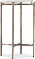 Hooker Melange Je Suis Petit Spot Table with Stone Top on a Gold Metal Base