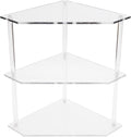 Acrylic Corner Side Table, 3 Tier Triangular End Table, Small Side for Living Room Bedroom Study Arrangement, Stable and Space Saving, 8.9 X 8.9 X 11.8in
