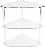 Acrylic Corner Side Table, 3 Tier Triangular End Table, Small Side for Living Room Bedroom Study Arrangement, Stable and Space Saving, 8.9 X 8.9 X 11.8in