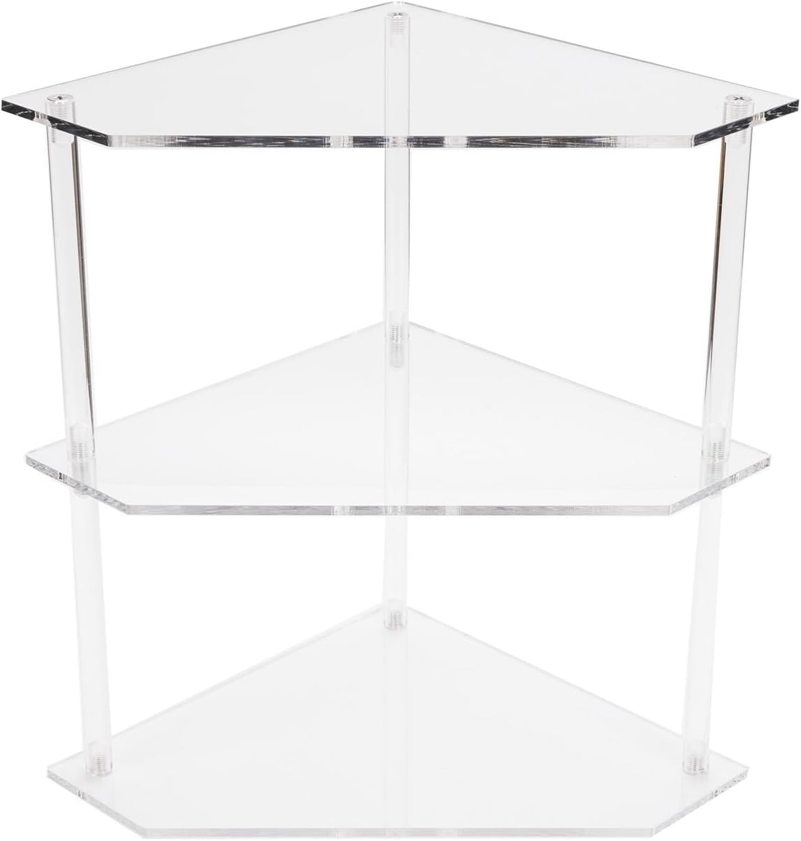 Acrylic Side Table, 3 Tier Corner Shelf Stand End Table Corner Display Rack Storage Shelf for Bathroom