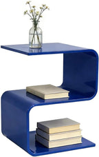 Acrylic Side Table 17.7" H - S-Shaped Blue End Table, 20 lbs Capacity, No Assembly Required