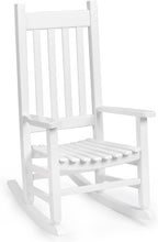 Outvita Wood Children's Rocking Chair, Perfect for Indoor or Outdoor All-Weather Wooden Porch Rocker for Garden, Yard, and Balcony, Patio Rocking Chair Suitable for Kids Ages 6-10(White)