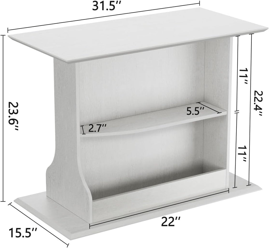 HIFYOBRO Skinny End Table for Small Spaces, 3-Tier Slim Nightstand with Double-Sided Storage, Rustic White Narrow Side Table for Living Room Bedroom Office, Easy Assembly