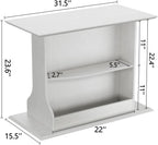 HIFYOBRO Skinny End Table for Small Spaces, 3-Tier Slim Nightstand with Double-Sided Storage, Rustic White Narrow Side Table for Living Room Bedroom Office, Easy Assembly