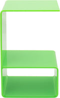 Acrylic End Table, 3-Tier Side Table for Small Spaces, Modern Translucent Design Nightstand for Living Room, Bedroom, Bathroom (Green)