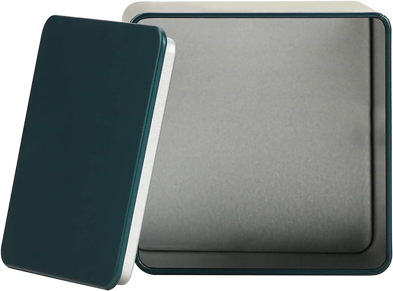 Square Tin Can Empty Cube Steel Box Storage Container kit 65mm Series for Treats, Gifts, Favors, Loose Tea, Coffee and Crafts, Emerald Green, 3S