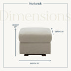 Nurture& Gliding Ottoman - Premium Ottoman Footrest for Nursery or Living Room, Features Premium, Stain-Resistant Performance Fabric in a Sleek, Smooth Glide Design. (Ivory)