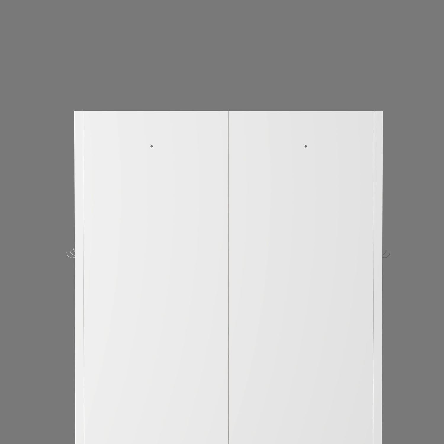 Metal Kitchen Pantry Cabinet - 72" Tall Sideboard Storage Case with Glass Doors & Adjustable Shelves, White Cupboard Storage Hutch Cabinet Coffee Bar Cabinet