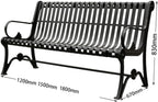 Outdoor Bench, Iron Park Bench, 2-Person Outdoor Patio Seat, Garden Bench Garden Bench(150cm)
