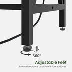 CHOEZON 55'' Bar Table, Kitchen Dining Table with Power Outlet and Footrest, Industrial Style, for Pub, Living Room, Rustic Brown and Black TBT09UBF