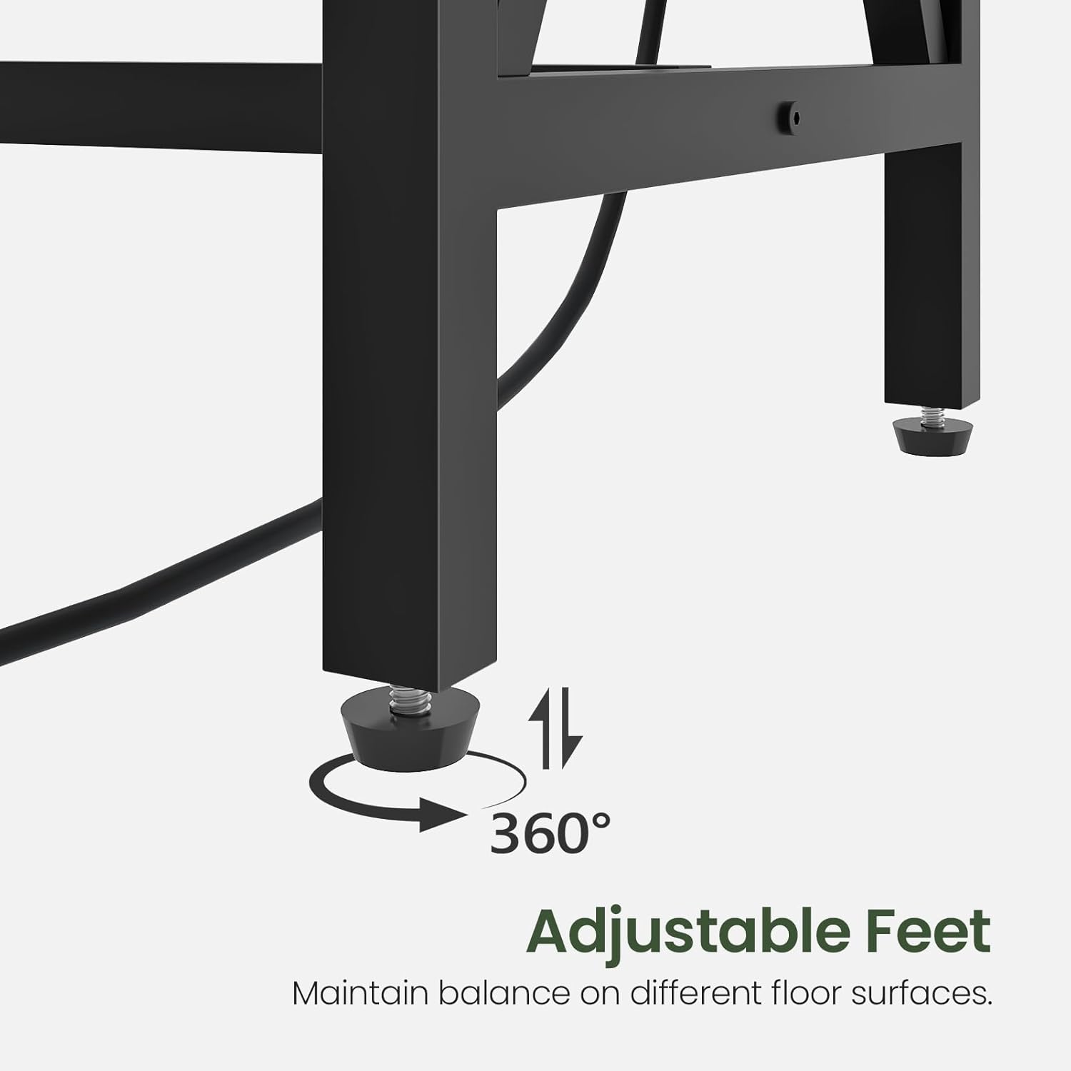CHOEZON 55'' Bar Table, Kitchen Dining Table with Power Outlet and Footrest, Industrial Style, for Pub, Living Room, Rustic Brown and Black TBT09UBF