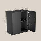 amunrbrek 31.5" Minimalist Buffet Cabinet, Sideboard with Storage, Black
