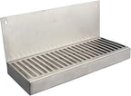 Stainless Steel Beer Drip Tray 12"x4.9" Wall ed with Drain Hole - Perfect for Homebrew, Craft Beer Dispenser, Bar Tool, Beve Serving Solut