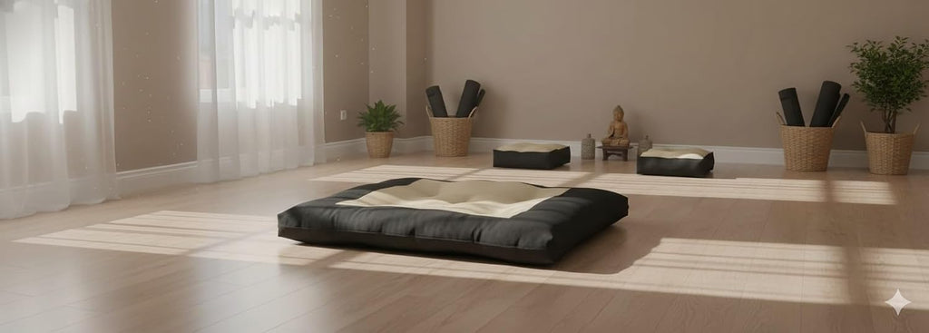 D&D Futon Furniture Central Tan Zabuton, Yoga, Meditation Seat Cushions, Kneeling, Sitting, Supporting Exercise Pratice Zabutons