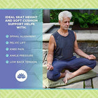 Bean Products Meditation Cushion Mat Set - Zafu Floor Pillow Organic Buckwheat Pillow + Cotton Filled Zabuton Prayer Pad - Meditation Pillow Yoga Knee Pad - Made in USA - 14" Round or 18" Oval