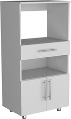Worland Pantry Cabinet with Microwave Stand, Multi-Functional with Drawer and 2-Door