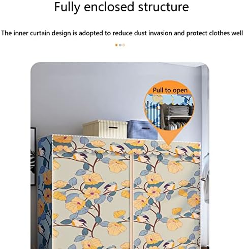 Wardrobe Organiser Wardrobe Storage Quick Install Wardrobe Storage Double The Weight Strong and Sturdy Used for Rental Room Bedroom (Size : 125X45X170cm A)