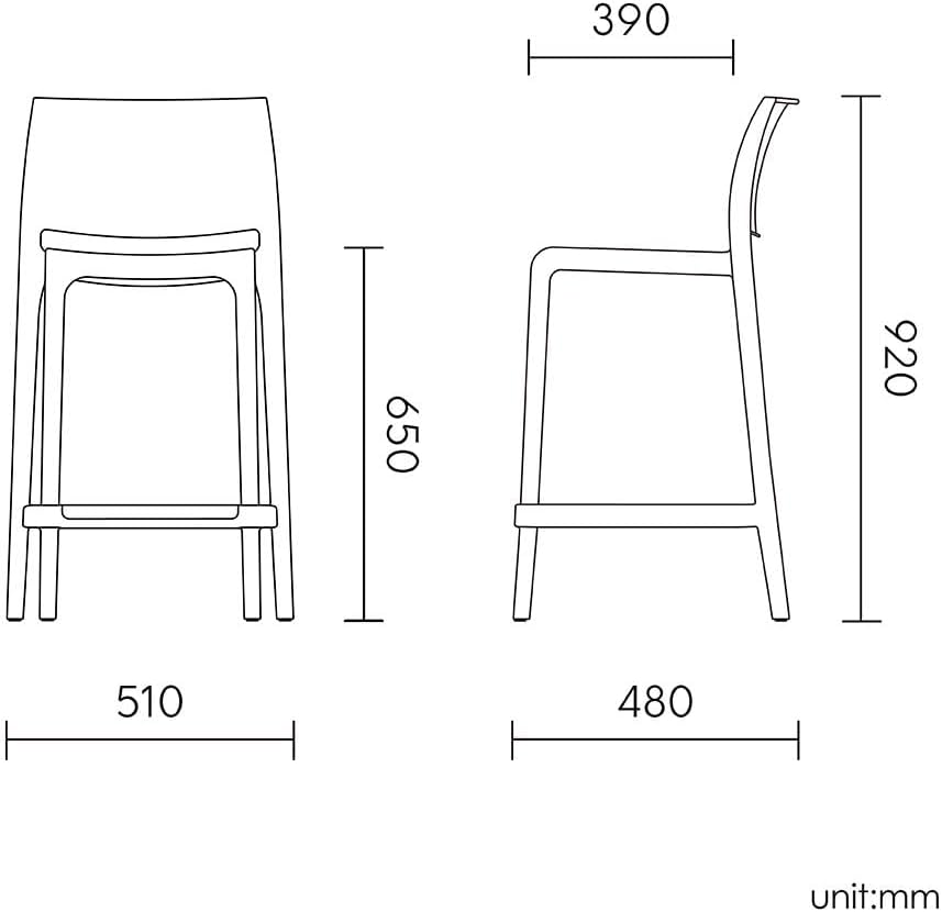 Lagoon Rue Rattan Stack-Able Counter Stool - 2 Pcs Per/Set (White)