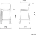Lagoon Rue Rattan Stack-Able Counter Stool - 2 Pcs Per/Set (White)