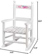 Fox Valley Traders Custom Unicorn Children's Rocking Chair, Durable Wood - Measures 14 1/2" Wide x 11 1/2" Deep; 22 1/2" Overall Height, White Font