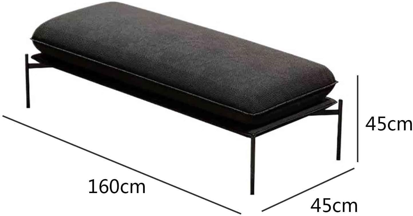 Modern Stainless Steel Bed end Stool Bedroom Resting Clothing Store Fabric Shoe Changing Entryway(Large)