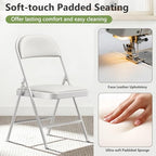 16 Pack Folding Chairs, PU Leather Folding Dining Chairs with Padded Cushion Seat & Back, Indoor Outdoor Folding Chair Set for Home Office, Parties, Events, Wedding, Extra Guest Seating