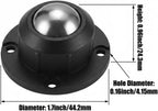 Storage Ottoman with Wheels, Storage Box, Trash Can - Stainless Steel Universal Pulley 360 Degree Rotating Swivel Wheels - 1 Inch Low Profile - Black - 4 Pack