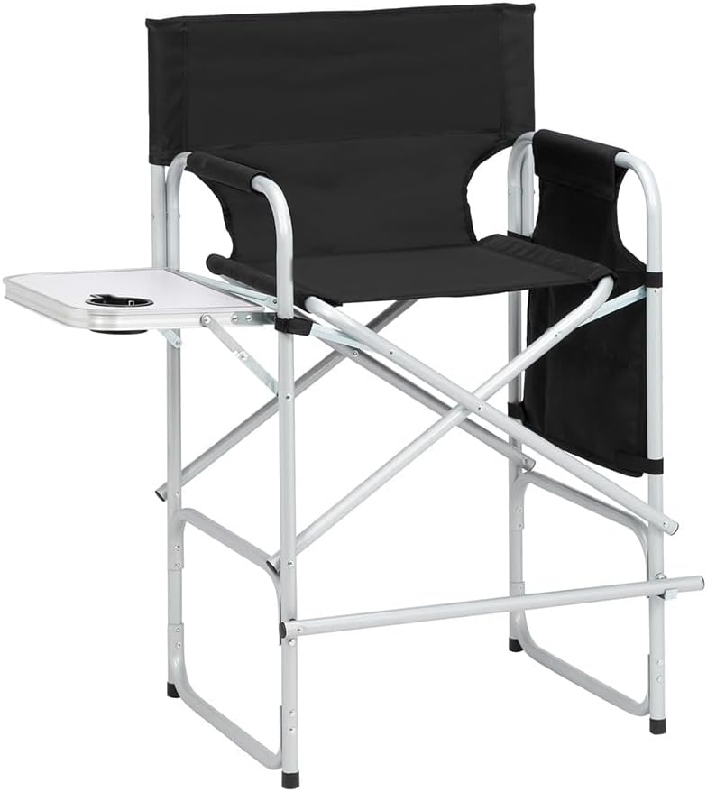 Silver White Iron Pipe Black Cloth Surface Plastic Sprayed Iron Round Pipe Director's Chair 103 * 60 * 499cm 120kg Without Carrying Bag