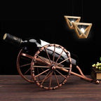 Rustic Cannon-Shaped Single Wine Bottle Holder: Space-Saving Beer & Wine Storage