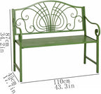 Garden Garden Double Bench, Indoor Balcony with Backrest Iron Chair, Outdoor Park Leisure Seating Seat