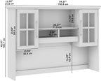 Bush Home Westbrook 60W Computer Desk Hutch in White Ash | Dining Room, Living Room, Home Office Storage